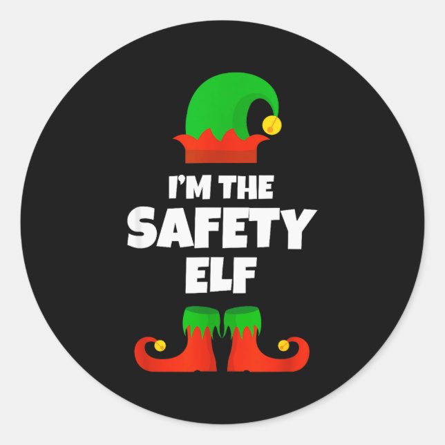 I'm The Safety Elf Family Pajama Christmas Funny  Runder Aufkleber (Vorderseite)