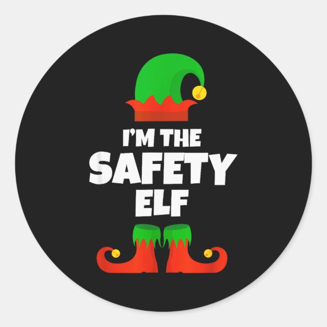 I'm The Safety Elf Family Pajama Christmas Officer Runder Aufkleber (Vorderseite)