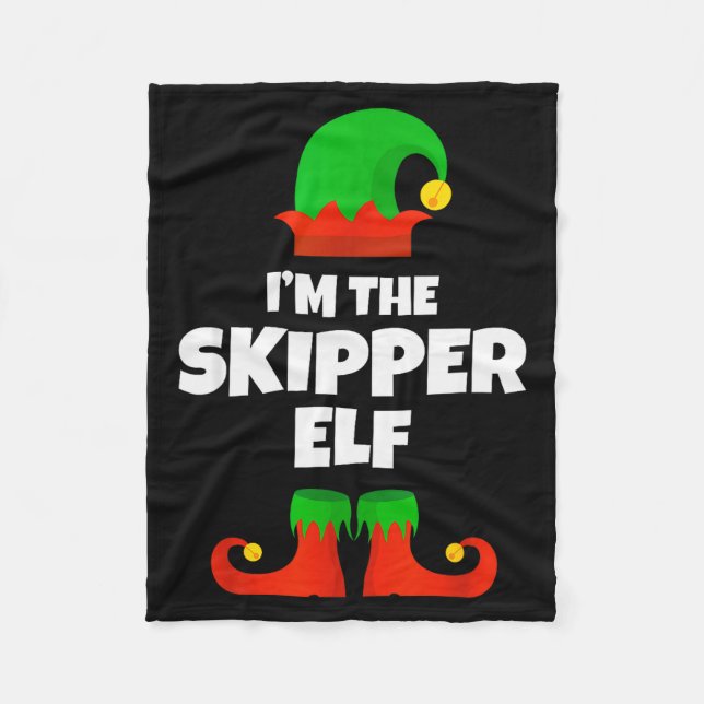 I'm The Skipper Elf Family Pajama Christmas Funny  Fleecedecke (Vorderseite)