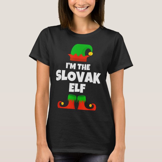 I'm The Slovak Elf Family Pajama Christmas Funny S T-Shirt (Vorderseite)
