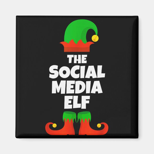 I'm The Social Media Elf Family Pajama Christmas F Magnet (Vorne)