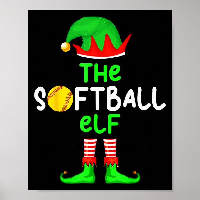 I'm The Softball Elf Christmas Family Matching Paj Poster (Vorne)