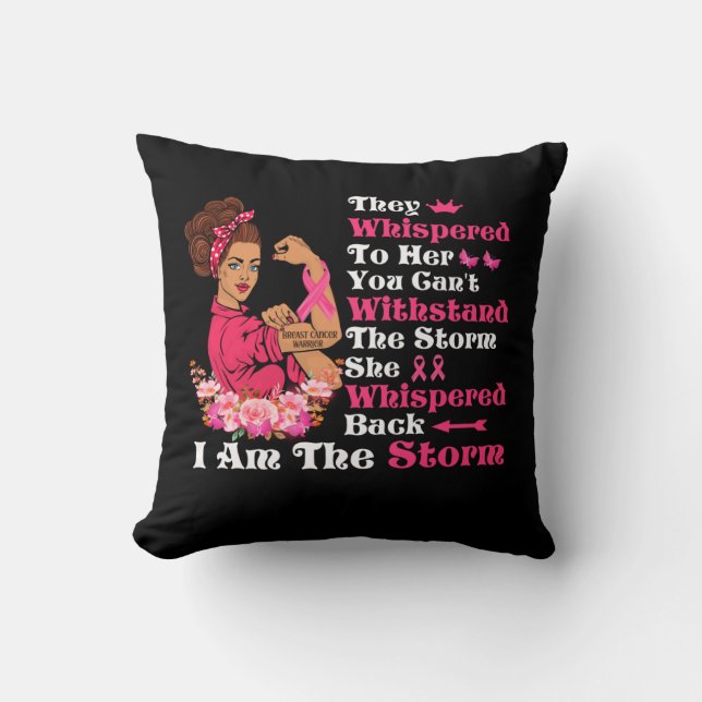 I'm The Storm Strong Women Breast Cancer Warrior Kissen (Vorderseite)
