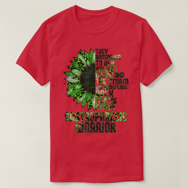 Im The Storm Sunflower Green Gastroparesis Warrior T-Shirt (Design vorne)