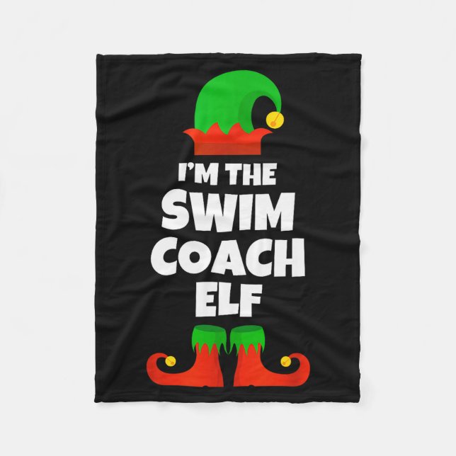 I'm The Swim Coach Elf Family Pajama Christmas Fun Fleecedecke (Vorderseite)