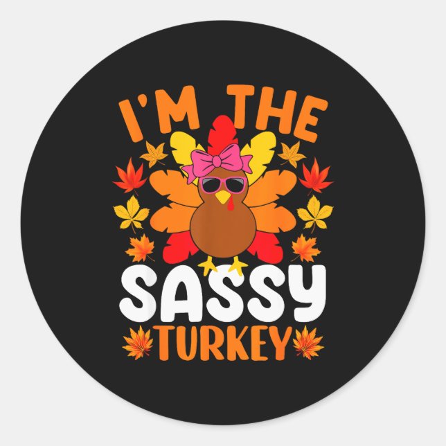 I'm The Sy Turkey Shirt Funny Turkey Thanksgiving  Runder Aufkleber (Vorderseite)