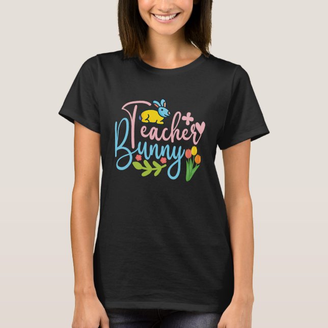 I'm The Teacher Bunny Easter Day Rabbit Family Mat T-Shirt (Vorderseite)