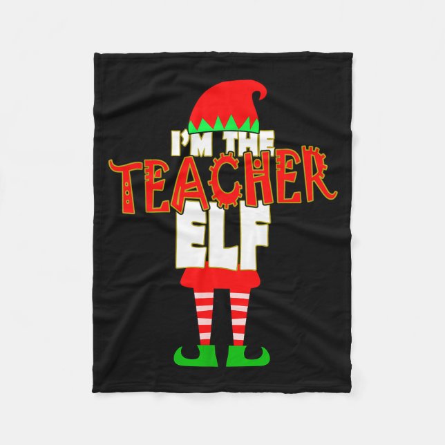 I'm The Teacher Elf Christmas Matching Elves Famil Fleecedecke (Vorderseite)