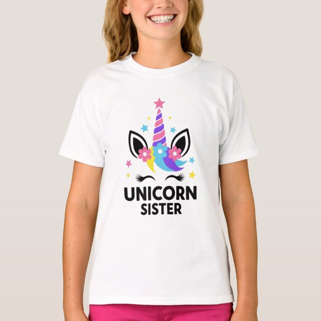 I'm The Unicorn Sister Kids Birthday T-Shirt (Vorderseite)