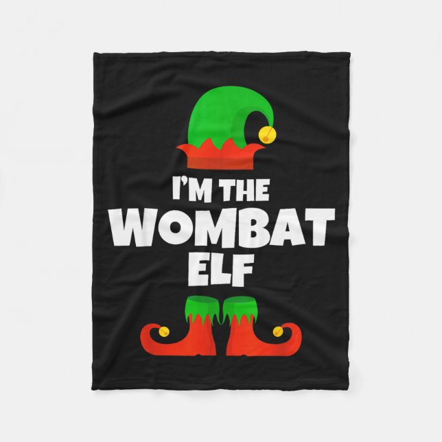 I'm The Wombat Elf Family Pajama Christmas Funny  Fleecedecke (Vorderseite)