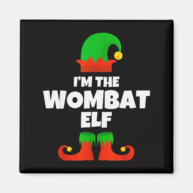 I'm The Wombat Elf Family Pajama Christmas Funny  Magnet (Vorne)