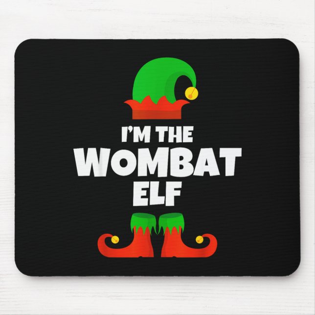 I'm The Wombat Elf Family Pajama Christmas Funny  Mousepad (Vorne)