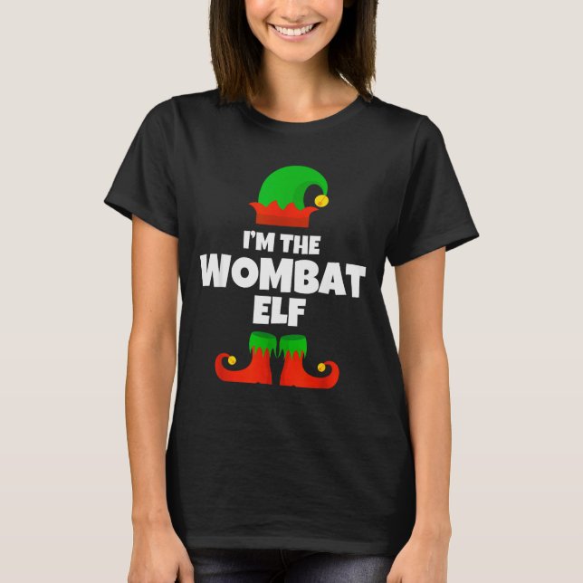 I'm The Wombat Elf Family Pajama Christmas Funny  T-Shirt (Vorderseite)