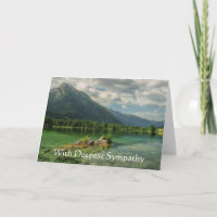 Im tiefsten Beileid Bergsee-Wald-Szene