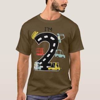 I'm Two 2 Year Old Birthday Boy Garbage Truck Todd T-Shirt