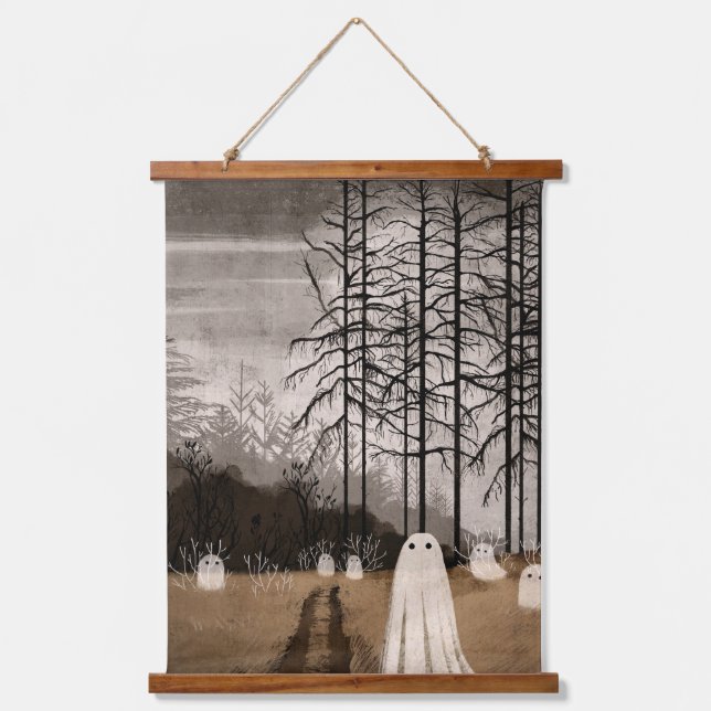 Im Unbekannten verloren Wandteppich Mit Holzrahmen (Vorderseite)