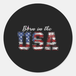 Im US-Shirt Flag 4. Juli Geburtstagspartei Runder Aufkleber