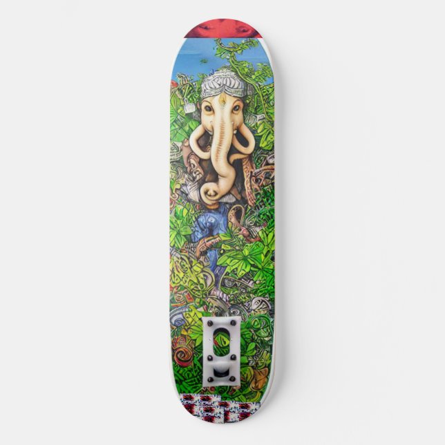 Im Vallely of VCJ Elephantz (eine Lazer-Show) Skateboard (Vorderseite)