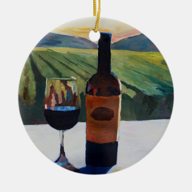 Im Vino Veritas - die Wahrheit ist im Wein Keramikornament (Vorne)