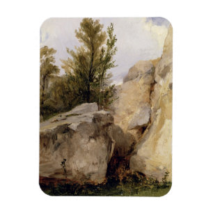 Im Wald von Fontainebleau, c.1825 (Öl auf Dose Magnet