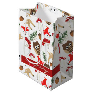 Im Wald Weihnachtsmuster Mittlere Geschenktüte