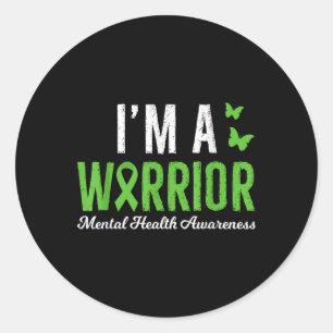 Im Warrior Mental Health Awareness Support Warri Runder Aufkleber