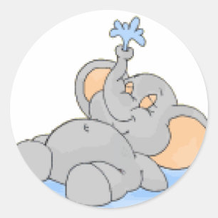 Im Wasser spielen Runder Aufkleber