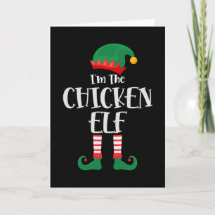 Im Weihnachtself-Huhn passend zu Weihnachten Karte