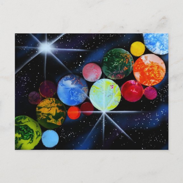 Im Weltraum Postkarte (Vorderseite)