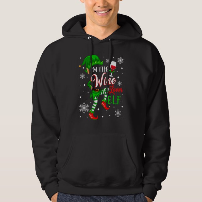 Im Wine Lover Elf Matching Family Group Christ Hoodie (Vorderseite)