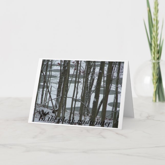 Im Winter in Bleak Feiertagskarte (Vorderseite)