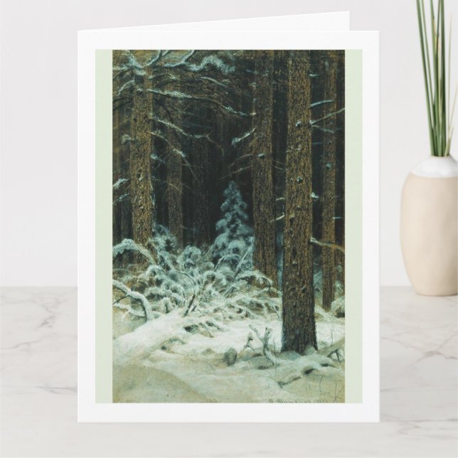 IM WINTER Ivan Shishkin 1883 Weihnachten Karte (Vorderseite)