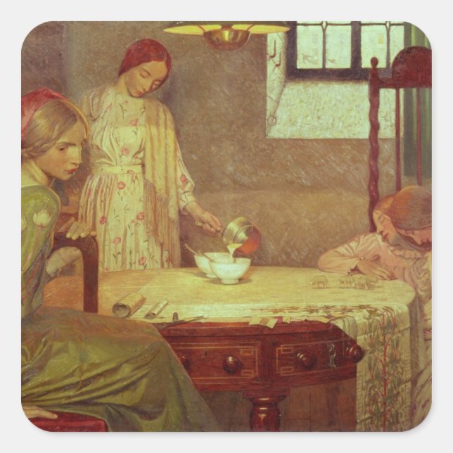 Im Winter Quadratischer Aufkleber (Vorderseite)