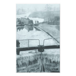 Im Winter wird auf dem Kanal Dampf und Butt gespül Fotodruck