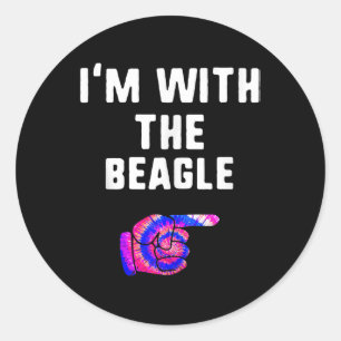 Im With Beagle Tie Dye Halloween Dog Lover Gift Runder Aufkleber