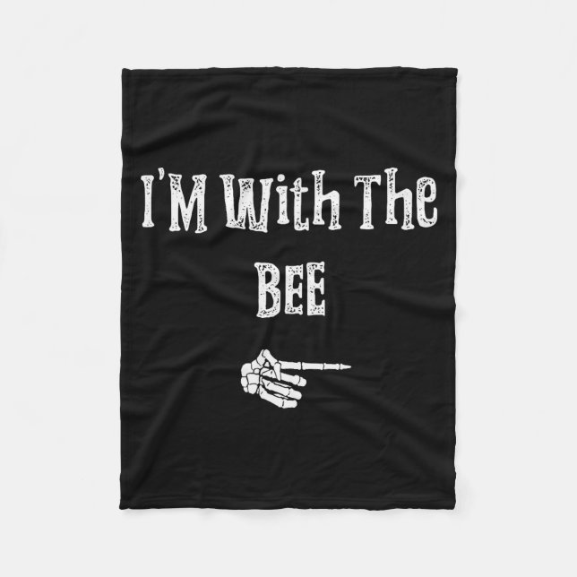I'm With Bee Halloween Costume Funny Couples Match Fleecedecke (Vorderseite)