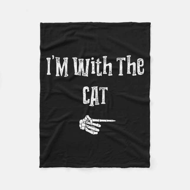 I'm With Cat Halloween Costume Funny Couples Match Fleecedecke (Vorderseite)