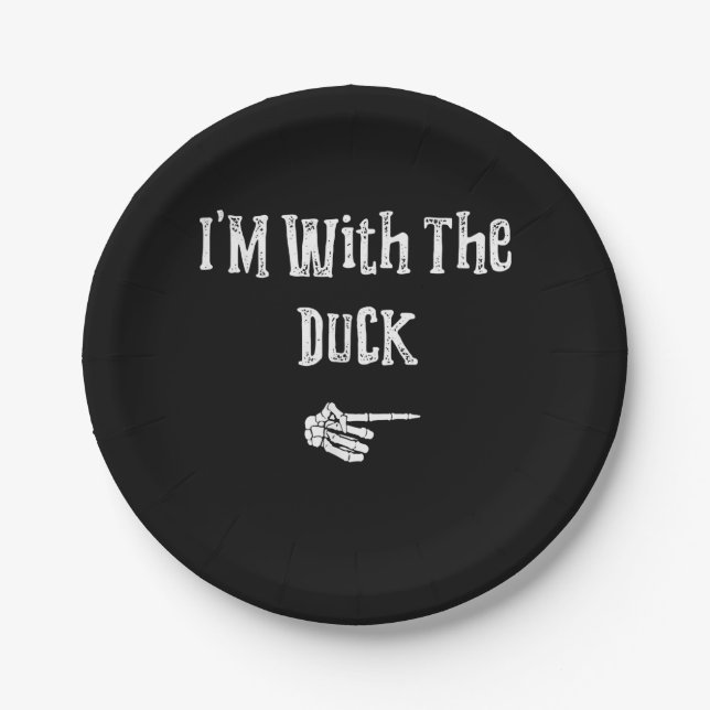 Im with Duck Halloween Costume Funny Couples Match Pappteller (Vorderseite)