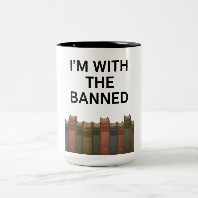I'm With The Banned Books Mug For Readers Zweifarbige Tasse (Mittel)