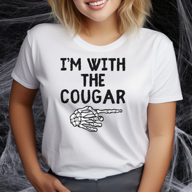 I'm With The Cougar Funny Paar Halloween Kostüm T-Shirt (Von Creator hochgeladen)