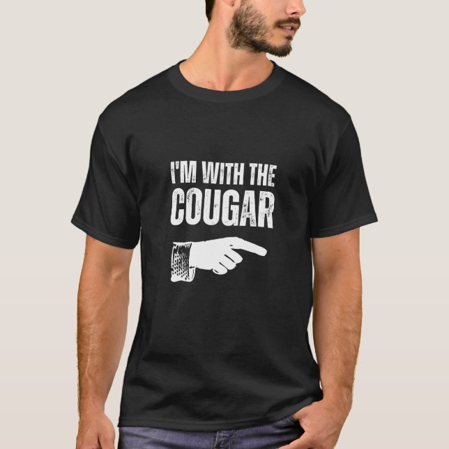 I'm With The Cougar Funny Paar Halloween Kostüm T-Shirt (Vorderseite)