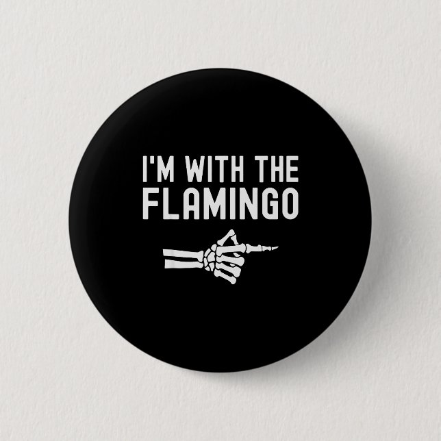 I'm With The Flamingo Matching Couples Halloween F Button (Vorderseite)