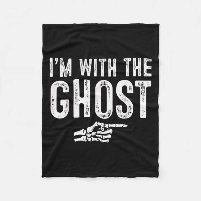 I'm With The Ghost Easy Costume Halloween Couples  Fleecedecke (Vorderseite)