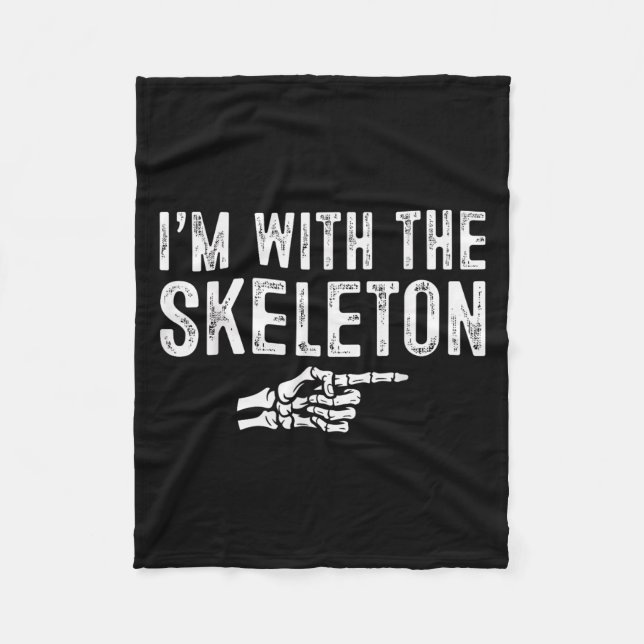 I'm With The Skeleton Easy Costume Halloween Coupl Fleecedecke (Vorderseite)