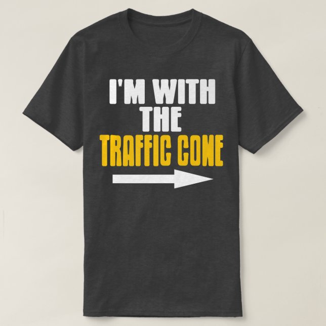 I'm With The Traffic Cone Costume Funny Halloween  T-Shirt (Design vorne)