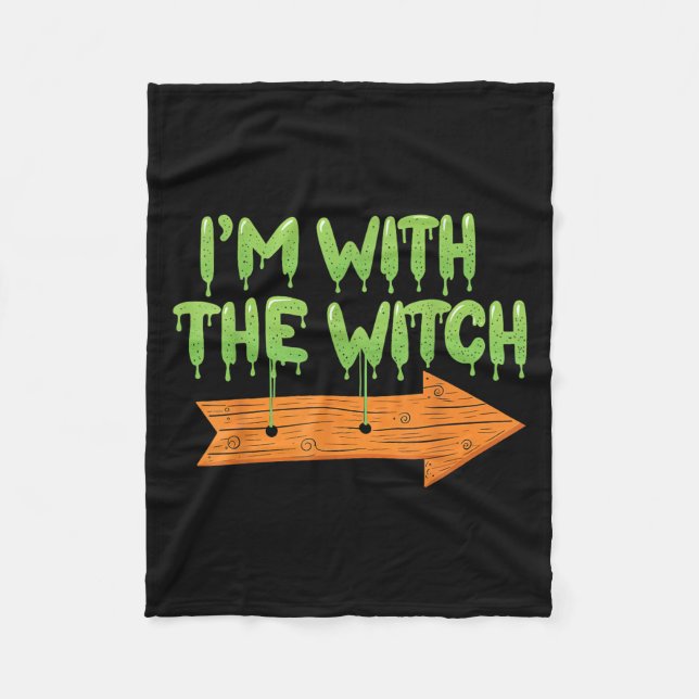 I'm With The Witch Halloween Couples Matching Soky Fleecedecke (Vorderseite)