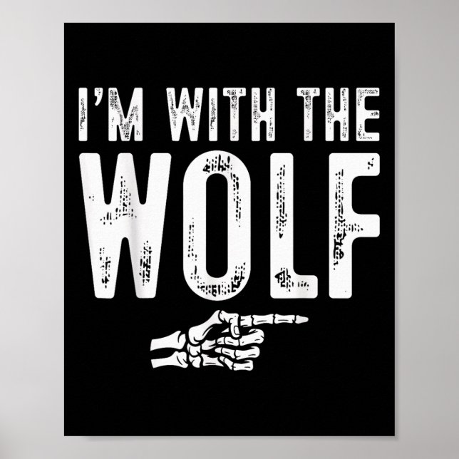 I'm With The Wolf Easy Costume Halloween Couples M Poster (Vorne)