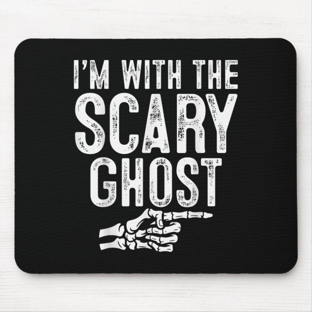 I'm With The Y Ghost Easy Costume Halloween Couple Mousepad (Vorne)