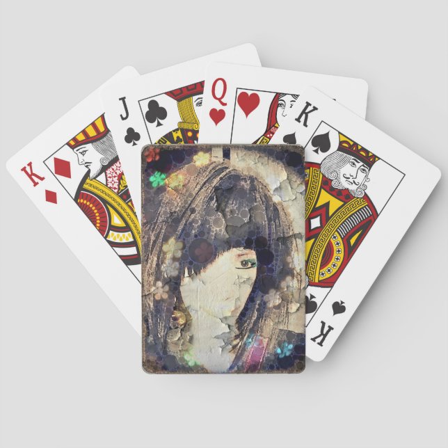 I'm with Wig Floral Bicycle Playing Cards Spielkarten (Rückseite)