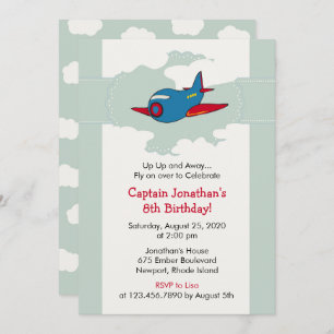 Im Wolkenflugzeug Geburtstagspartei Einladung